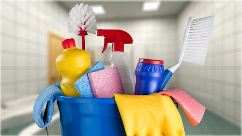 Bathroom deep cleaning in Surrey removing limescale and grime