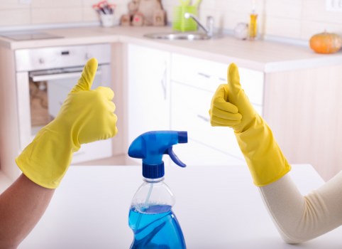 Deep kitchen cleaning during a Surrey move-out service