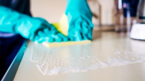 Commercial cleaners maintaining a Surrey office space