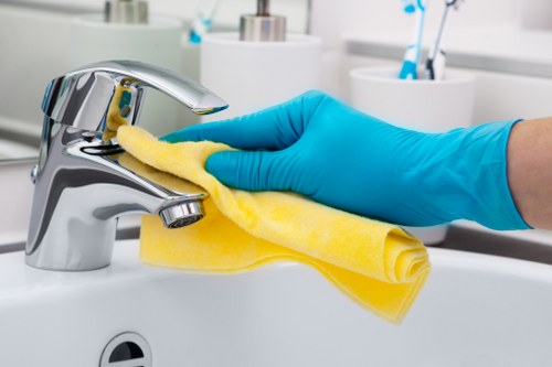Cleaning staff maintaining a modern office in Surrey